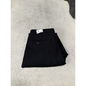 New Giorgio Cosani Men's Navy Blue Wool Straight Dress Pants Size 38 Unhemmed